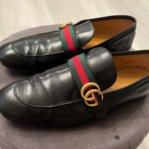 Gucci GG Webbed Trim Loafers